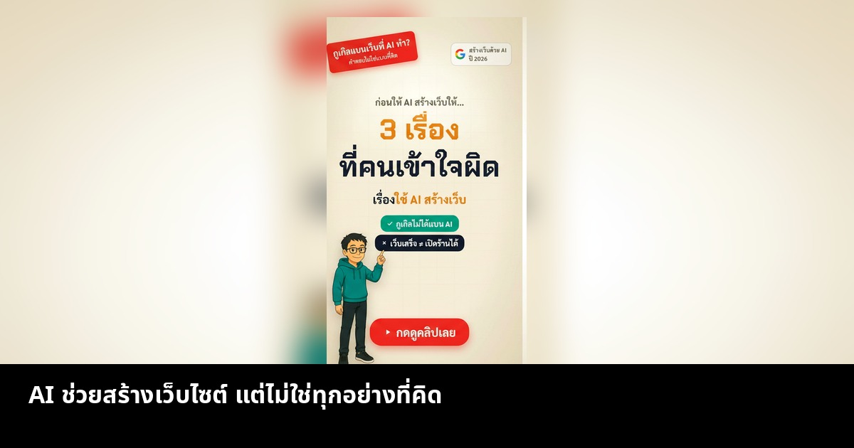 AI ช่วยสร้างเว็บไซต์ แต่ไม่ใช่ทุกอย่างที่คิด