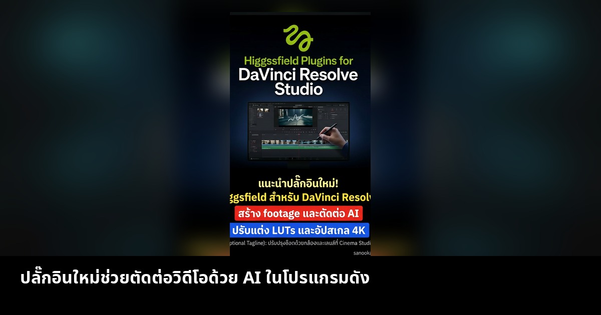 ปลั๊กอินใหม่ช่วยสร้างวิดีโอ ตัดต่อด้วย AI และปรับแต่งภาพ 4K