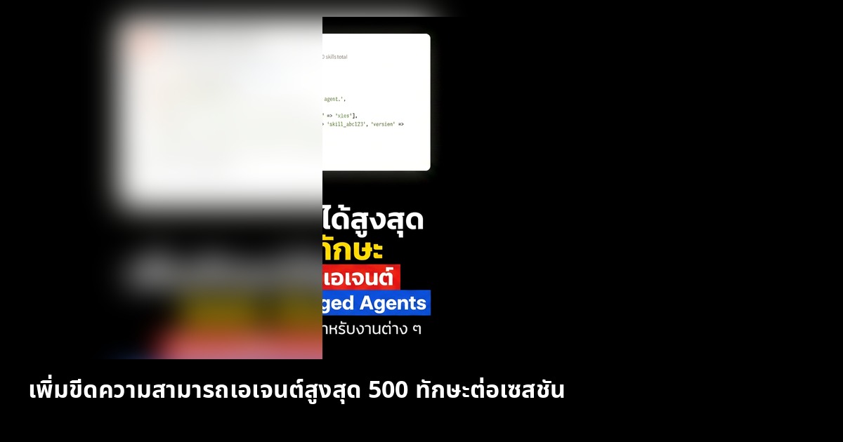 เอเจนต์อัจฉริยะรองรับ 500 ทักษะต่อเซสชัน เพิ่มขีดความสามารถการทำงาน